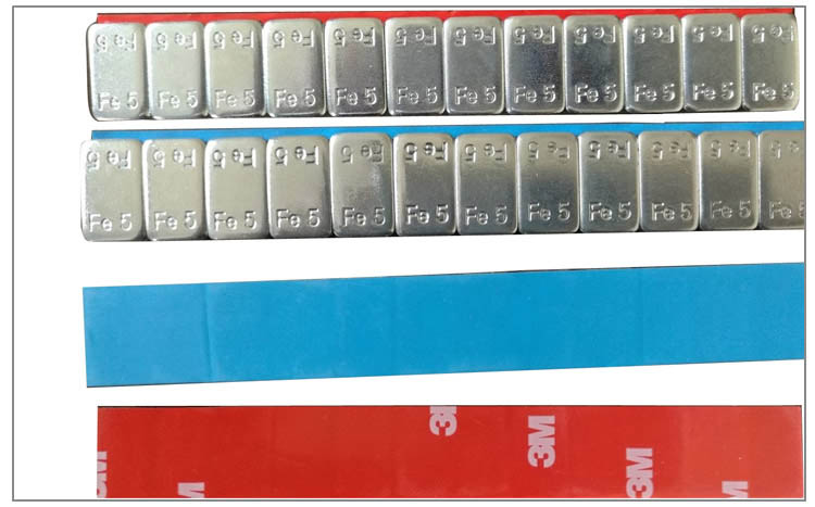 鍍鋅鐵質寬邊膠帶粘貼式平衡塊